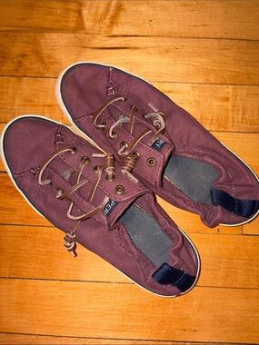 Sperry Burgundy Canvas Sneakers